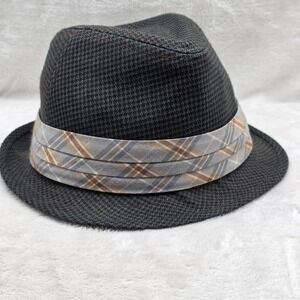 Goorin Bros Hat Fedora Fitted Mens Extra Large Gray Plaid Band Wool Blend Trilby